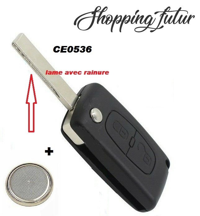 Boitier Télécommande 3 Boutons pour Plip Clé PEUGEOT 207 307 308 407 607 ✚  PILE